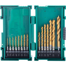 Load image into Gallery viewer, 15-PC M2 HSS TiN-Coated Quick Release Hex Shank Brad Point Bit Set