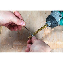 Load image into Gallery viewer, 5-Pc. Split-Ring Depth Stop Set w/ 5-Pc. M2 HSS TiN-Coated Drill Bit Set