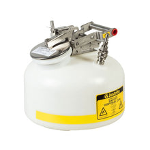 Load image into Gallery viewer, 2 Gallon, Polyethylene Quick-Disconnect Disposal Safety Can, Stainless Steel Fittings for 3/8" Tubing, White - TF12752