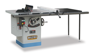Baileigh Industrial - 3HP 220V 1Phase, 10" Professional Cabinet Style Table Saw, 40" x 27" Table, 50" Max Rip Cut