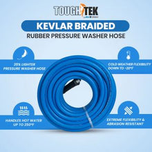 Load image into Gallery viewer, Tough-Tek Rubber Pressure Washing Smooth Finish Hose 1/2" X 200'-BLUE
