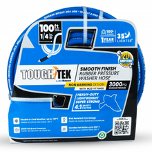 Load image into Gallery viewer, Tough-Tek Rubber Pressure Washing Hose 1/4" X 100' with M22 Coupler-BLUE