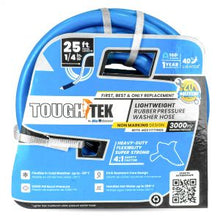 Load image into Gallery viewer, Tough-Tek Rubber Pressure Washing  Hose 1/4" X 25' with M22-BLUE