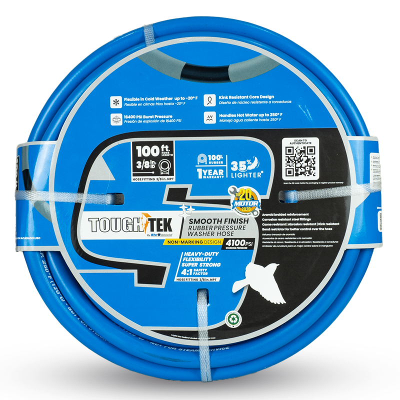 Tough-Tek Rubber Pressure Washing Hose 3/8