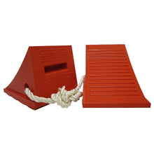 Load image into Gallery viewer, General-Purpose Utility Wheel Chocks, Roped Pair, 50,000 lbs Load Capacity, 32-46 in. Tires — image 3 of 4