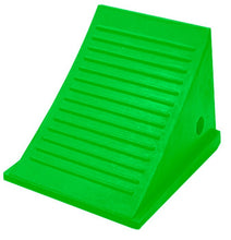 Load image into Gallery viewer, General Purpose Single Wheel Chock, SafeRay™ Hi-Viz Green Urethane, for Vehicles up to 70,000 Lbs. - UC1500-6-FLG