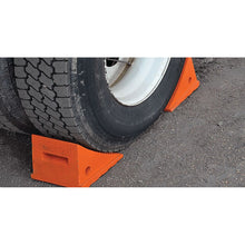 Load image into Gallery viewer, General-Purpose Utility Wheel Chocks, Roped Pair, 50,000 lbs Load Capacity, 32-46 in. Tires — image 4 of 4