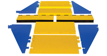 Load image into Gallery viewer, Female Side Ramp for 5-Channel Yellow Jacket® AMS® Modular Accessibility System, ADA Cable Protector for 1" Lines, Blue - WSA-125-BFF-BLU