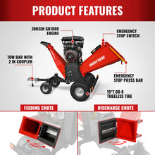 Load image into Gallery viewer, MechMaxx 8 inch ZONSEN E-Start 1000cc 35hp Gas Powered 4 - Wheel Drum Wood Chipper with Taillight, B200
