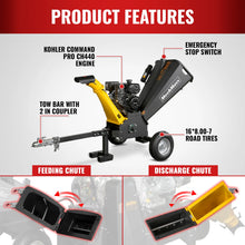 Load image into Gallery viewer, MechMaxx 5 inch E-start KOHLER 429cc Gasoline Engine Powered Wood Chipper, GS1500