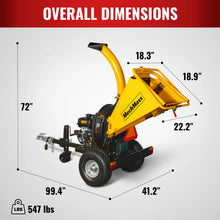 Load image into Gallery viewer, MechMaxx 5 inch E-Start KOHLER 429cc 14hp Gasoline Engine Powered Disc Wood Chipper with Taillight, P4205