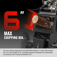 Load image into Gallery viewer, MechMaxx 6 inch KOHLER E-Start 429cc 14HP Gas Powered 4 - Wheel Drum Wood Chipper with Taillight, B150