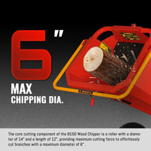 Load image into Gallery viewer, MechMaxx 6 inch HONDA E-Start Gasoline Engine Powered 4 - Wheel Drum Wood Chipper with Taillight, B150