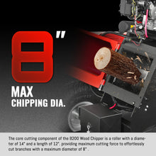 Load image into Gallery viewer, MechMaxx 8 inch HONDA E-Start 688cc 22hp Gas Powered 4 - Wheel Drum Wood Chipper with Taillight, B200