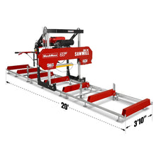 Load image into Gallery viewer, MechMaxx 36" MAX Portable Sawmill, 25HP 750cc ZONSEN V-Twin Engine, 36" Board Width, 20' Track Length, SM-36MAX