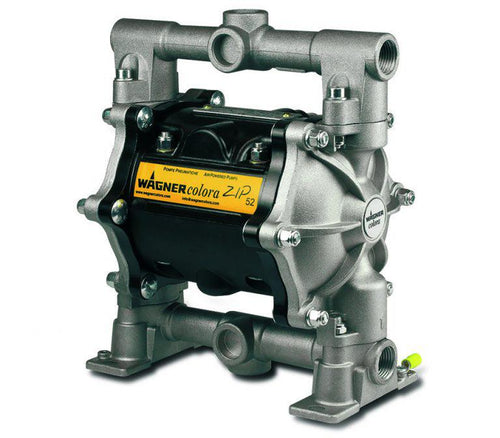 Wagner Liquid Zip52 PF Aluminum Body - PTFE Diaphragm - Stainless Steel Valve Seat - Stainless Steel Valve Ball - Low Pressure Double Diaphragm Pump - Bare Aluminum Unit