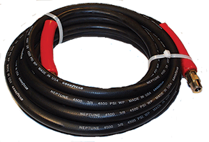 Pressure Washer 4923 3/8" x 15' 4500 PSI 2 Wire Braid  Black Neptune Hose