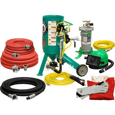 Pirate Brand 121-0510-D Pneumatic Pressure Release System 150 PSI 0.5 CU.FT. Portable Abrasive Blast Pot / Sandblasting Machine