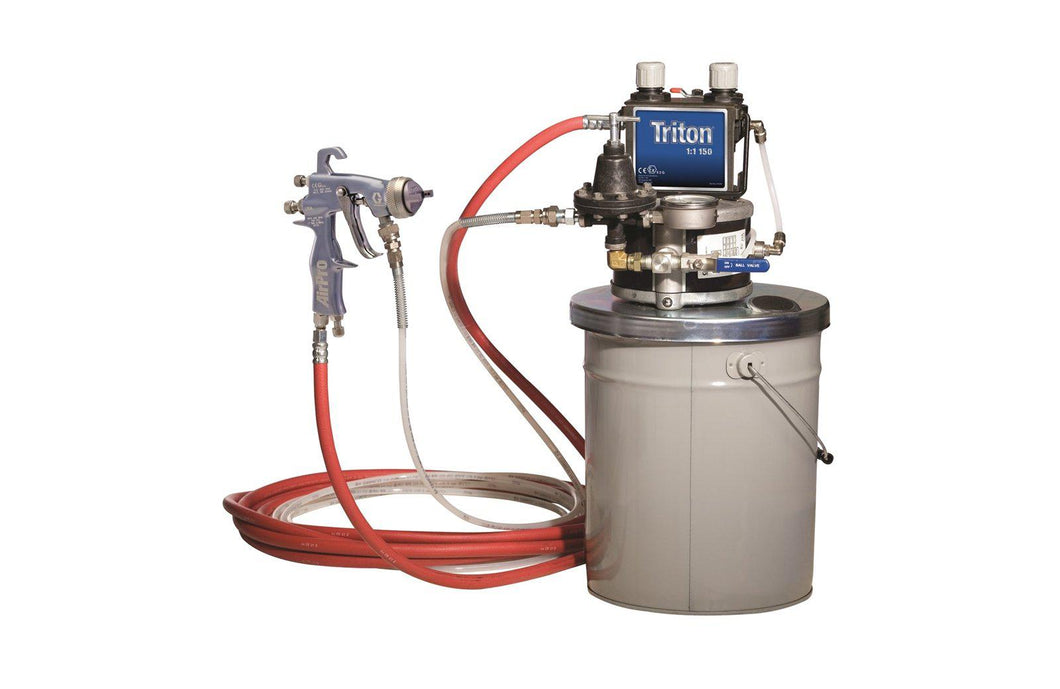 Triton Alum AirPro Wood Application Spray Package 100 PSI @ 8.5 GPM Air-Powered Sprayer - Pail Mount