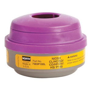 Honeywell Organic Vapor, Acid Gas Cartridge w/ P100 Particulate Filter - 1/PR
