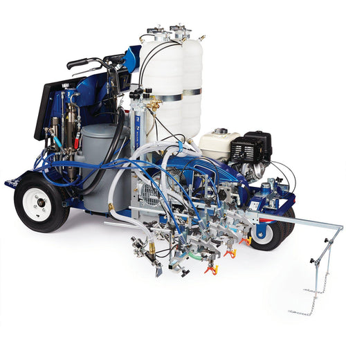 Graco LineLazer V 250DC HP Reflective Series 3300 PSI @ 2.5 GPM  Self-Propelled Gas Hydraulic Airless Line Striper w/ 3 Auto Guns & 2 Tanks