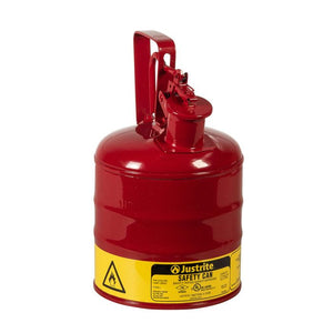 Justrite Steel 1-gallon Type I Safety Can w/ Trigger-handle for flammables