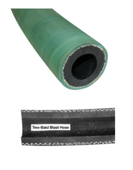 Clemco Standard 2-Braid Blast Hose - 1/2″ ID  x 25′ - Uncoupled