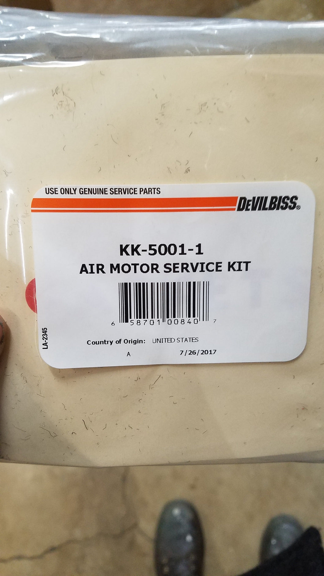 Devilbiss KK-5001-1 Air Motor Repair Kit