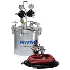 Package includes 2.8 Gallon ASME pressure tank for solvent based coatings