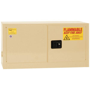 Justrite ADD14XBEI 15-gallon Flammable Liquid Cabinet w/ 2 Self-Closing Doors & 2 Shelves - Beige