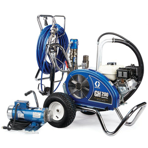 Graco GH 200 Convertible ProContractor Series 3300 PSI @ 2.15 GPM Gas Hydraulic Airless Sprayer w/ Electric Motor Kit - Cart