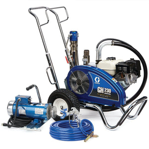 Graco GH 230 Convertible Standard Series 3300 PSI @ 2.35 GPM Gas Hydraulic Airless Sprayer w/Electric Motor Kit