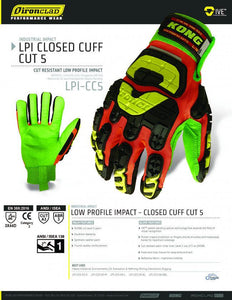 Ironclad Low-profile Impact Cut 5 Gloves w/ Closed Cuff - 1pr