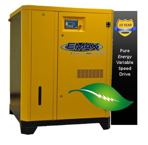 EMAX 30HP 208-230/460V 3-Phase Variable Speed Direct Drive Rotary Screw Air Compressor (Cabinet Only)