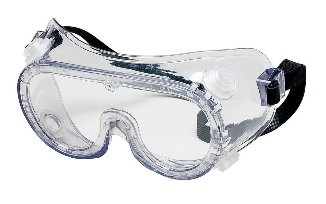 MCR Safety 22 Series Goggle, Chemical Splash, Indirect Vent, Rubber Strap, Clear Lens - 1/EA