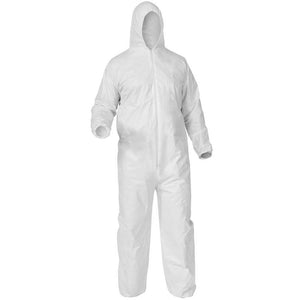 Kimberly Clark Kleenguard A35 Liquid & Particle Protection Apparel Coveralls - Zipper Front, Elastic Wrists & Ankles & Hood - XL - 25 Each Case