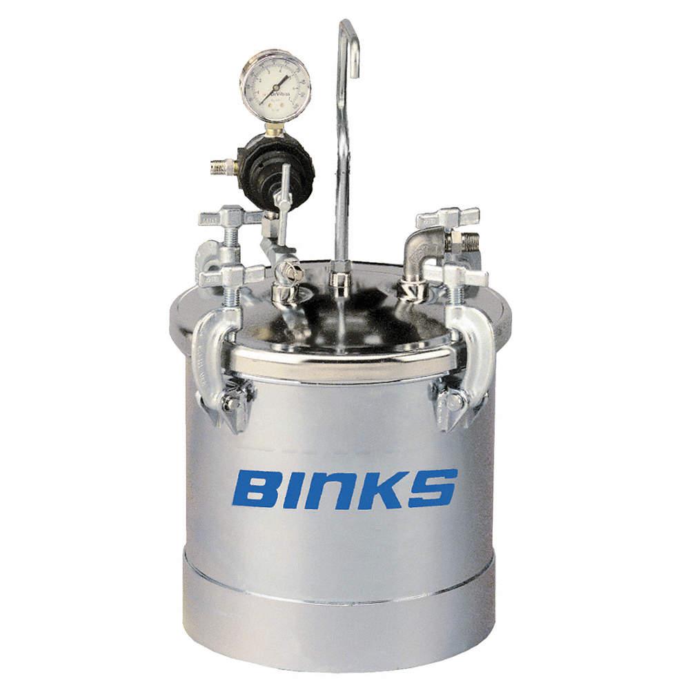 Binks 83C Zinc Plated Pressure Tank – Up To 2.8 Gallons - Single Regulated & No Agitation