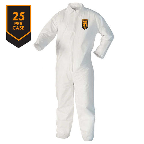 Kimberly Clark Kleenguard A40 Liquid & Particle Protection Apparel Coveralls - Zipper Front, Open Wrists & Ankles - Medium - 25 Each Case