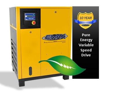 EMAX Industrial Plus 10HP 208/230/460V 3 Phase Direct Drive Rotary Screw-Variable Speed Tankless Air Compressor (Cabinet Only)