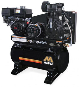 Mi-T-M Two Stage Combination Air Compressor / Generator Combination Regular Gasoline - 15.7/16.4 CFM - 175/90 PSI -  429cc Kohler CH440 OHV