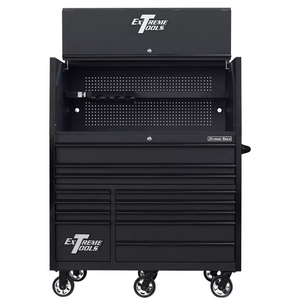 Extreme Tools® RX Series 55" Professional Extreme Power Workstation Hutch & 12 Drawer Roller Cabinet-150 Combo