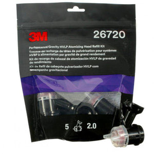 3M Performance Gravity HVLP Atomizing Head Refill Kit Red 2.0 5/Case