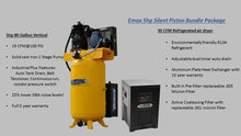Load image into Gallery viewer, EMAX Silent Industrial Plus 5HP 208-230/460V 3-Phase 2-Stage 80 Gal. Vertical Stationary Electric Air Compressor w/ 30 CFM Dryer Bundle &amp; Pressure Lube Pump