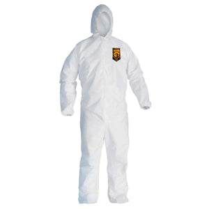 Kimberly Clark Kleenguard A30 Breathable Splash & Particle Protection Apparel Coveralls - Zipper Front w/1" Flap, Elastic Back, Wrists, Ankles & Hood - 2X - 25 Each Case
