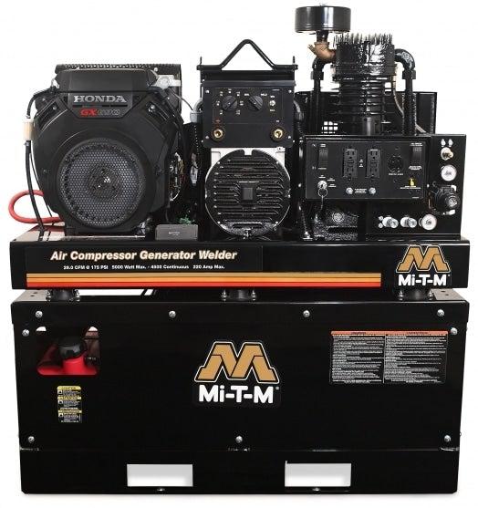 Mi-T-M Two Stage Gasoline - 29/30.5 CFM - 90/175 PSI - 688cc Honda GX690 OHV w/ Electric Start (Battery Cables Included; Battery Not Included) (1587311771683)