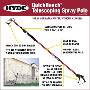 Hyde Tools - QuickReach® Telescoping Spray Pole 7.5'-12'