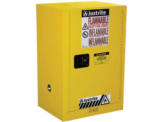 Sure-Grip® EX 12-gal.capacity Compac Flammable Safety Cabinet w/ 1 Shelf & 1 Manual Close Door - Yellow