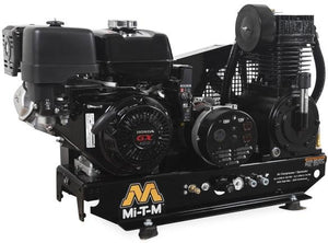 Mi-T-M  16.4 CFM @ 90 PSI/15.7 CFM @ 175 PSI Base-Mount Two Stage Gasoline Combination  Air Compressor Generator