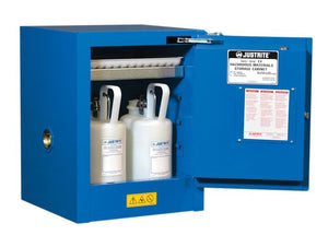 Sure-Grip® EX Countertop 4-gal.capacity Hazardous Material Cabinet w/ 1 Shelf & 1 Self-Close Door - Royal Blue