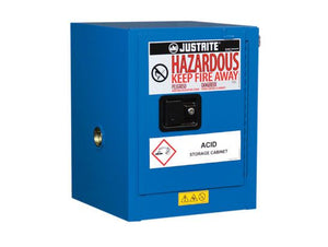 Sure-Grip® EX Countertop 4-gal.capacity Hazardous Material Cabinet w/ 1 Shelf & 1 Self-Close Door - Royal Blue